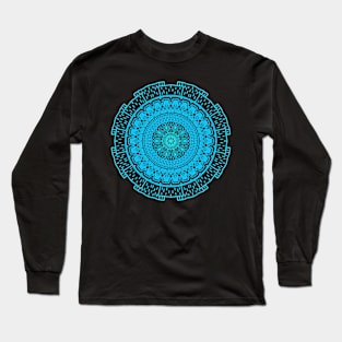 Blue Mandala Long Sleeve T-Shirt